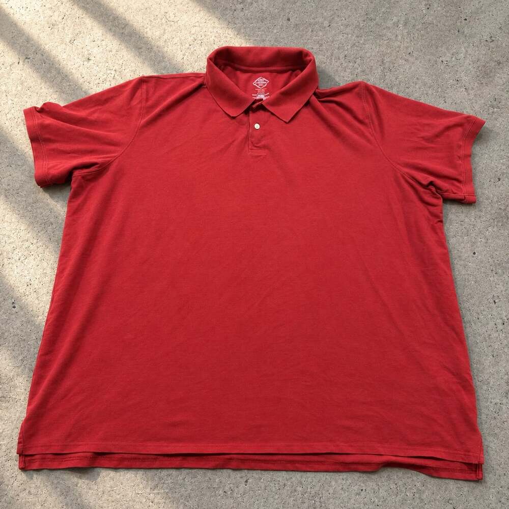 St. John's Bay Red Comfort Stretch Short Sleeve Polo Shirt Men's 5XLT